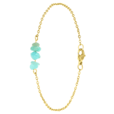 Stainless steel goldplated fantasiearmband met hanger met aventurijn voor dames
