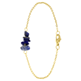 Armband, Edelstahl, vergoldet, mit Lapis Lazuli