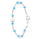 Zilveren kinderarmband ster hart bloem blauw