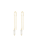 Zilveren goldplated oorhangers met parel voor dames