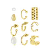 Goldfarbene Bijoux-Ohrringe im Set, mit Ohrklemmen