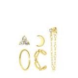 Bijoux goudkleurige oorbellen set voor dames