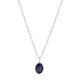 Halskette, 925 Silber, mit Anhänger, Edelstein, Sodalith