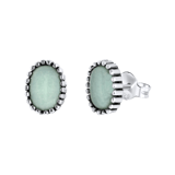 Zilveren oorknoppen met Gemstone amazonite