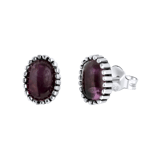 Ohrstecker, 925 Silber, mit Edelstein, Amethyst