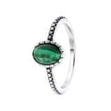 Zilveren ring met Gemstone malachite