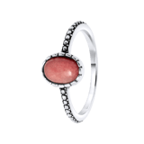 Ring, 925 Silber, mit Edelstein, Rhodonit