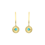 Ohrringe, Edelstahl, vergoldet (585 Gold), blau