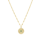 Halskette, Edelstahl, vergoldet (585 Gold), Sonne