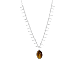 Stainless steel ketting met ovale hanger