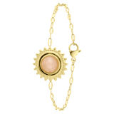 Anhänger, Edelstahl, vergoldet (585 Gold), Stein