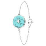 Armband, Edelstahl, rundes Amulett