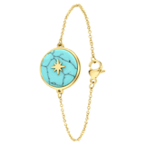 Armband, Edelstahl, vergoldet (585 Gold), rund