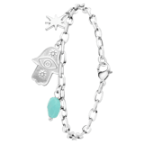 Armband, Edelstahl, rundes Amulett