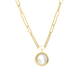 Halskette, Edelstahl, vergoldet (585 Gold), rund