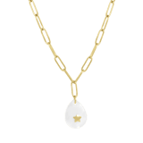 Halskette, Edelstahl, vergoldet (585 Gold), oval