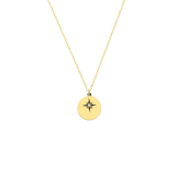 Halskette, Edelstahl, vergoldet (585 Gold), mit Anhängern