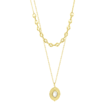 Doppelte Halskette, Edelstahl, vergoldet (585 Gold)