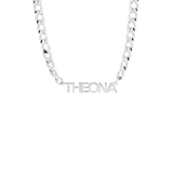Stainless steel naamketting gourmetschakel