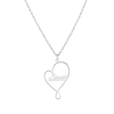 Stainless steel naamketting hart 2namen voor dames