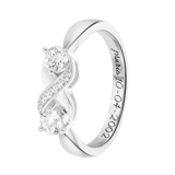 Ring, 925 Silber, Infinity, schwarze Gravur, Zirkonia