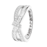 Ring, 925 Silber, schwarze Gravur, Zirkonia