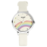 Regal Kinder Horloge PU leer Regenboog