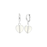 Stainless steel oorbellen met hartje maansteen