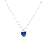 Stainless steel ketting met hartje lapis