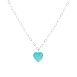 Stainless steel ketting met hartje turquoise
