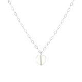 Stainless steel ketting met hartje maansteen