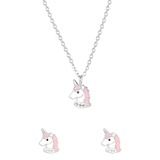 Schmuckset für Kinder, 925 Silber, Einhorn, mit Emaille