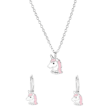 Zilveren kinderset unicorn met emaille
