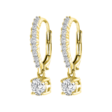 Zilveren goldplated oorringen met hanger zirkonia voor dames