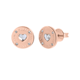 Guess stainless steel roséplated oorknoppen met kristal voor dames