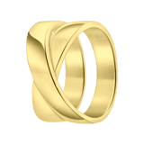 Stainless steel goldplated ring voor dames