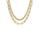Stainless steel goldplated dubbele ketting voor dames