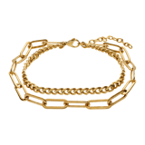 Gerecycleerd stainless steel 18 karaat goldplated armband ariane
