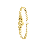 Stainless steel goldplated fantasiearmband voor dames