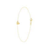 14 Karaat geelgouden enkelband hart