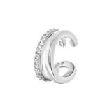 Zilveren earcuff dubbel zirkonia voor dames