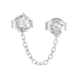 Ohrstecker, 925 Silber, doppelt, Stern, Zirkonia