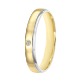 9K bicolor dames trouwring 3mm Evy TW 307