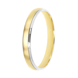 9K bicolor heren trouwring 3mm Evy TW 307