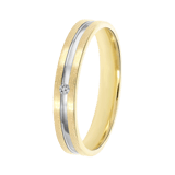 Bicolor-Trauring für Damen, 375 Gold, 3 mm, Lara TW 308