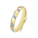 Bicolor-Trauring für Damen, 585 Gold, 3 mm, Layla TW 309