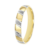 Bicolor-Trauring für Damen, 375 Gold, 3 mm, Layla TW 309