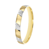 Bicolor-Trauring für Herren, 375 Gold, 3 mm, Layla TW 309