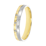 14K bicolor gouden dames trouwring 3mm Lina TW 310
