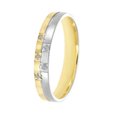 Bicolor-Trauring für Damen, 375 Gold, 3 mm, Lina TW 310